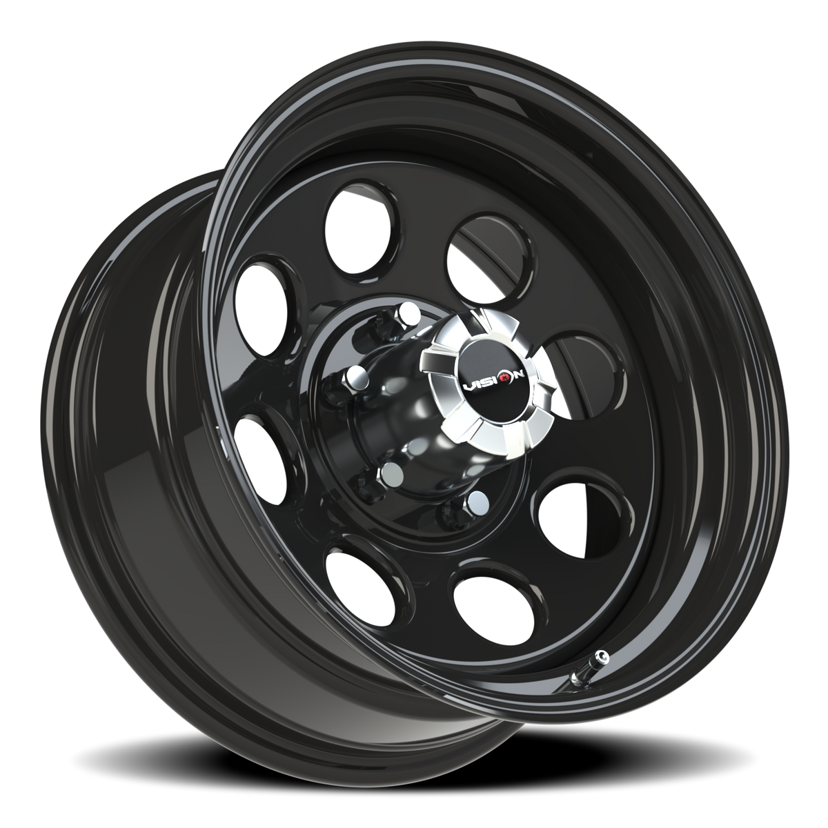 Vision Wheel 85H Gloss Black 17x8 -12 6x139.7mm 108mm - Wheelwiz