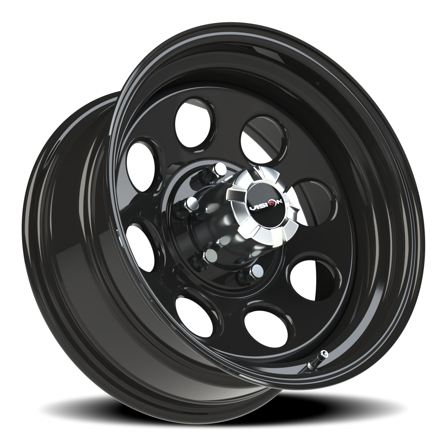 Vision Wheel 85H Gloss Black 17x8 -12 6x139.7mm 108mm - Wheelwiz