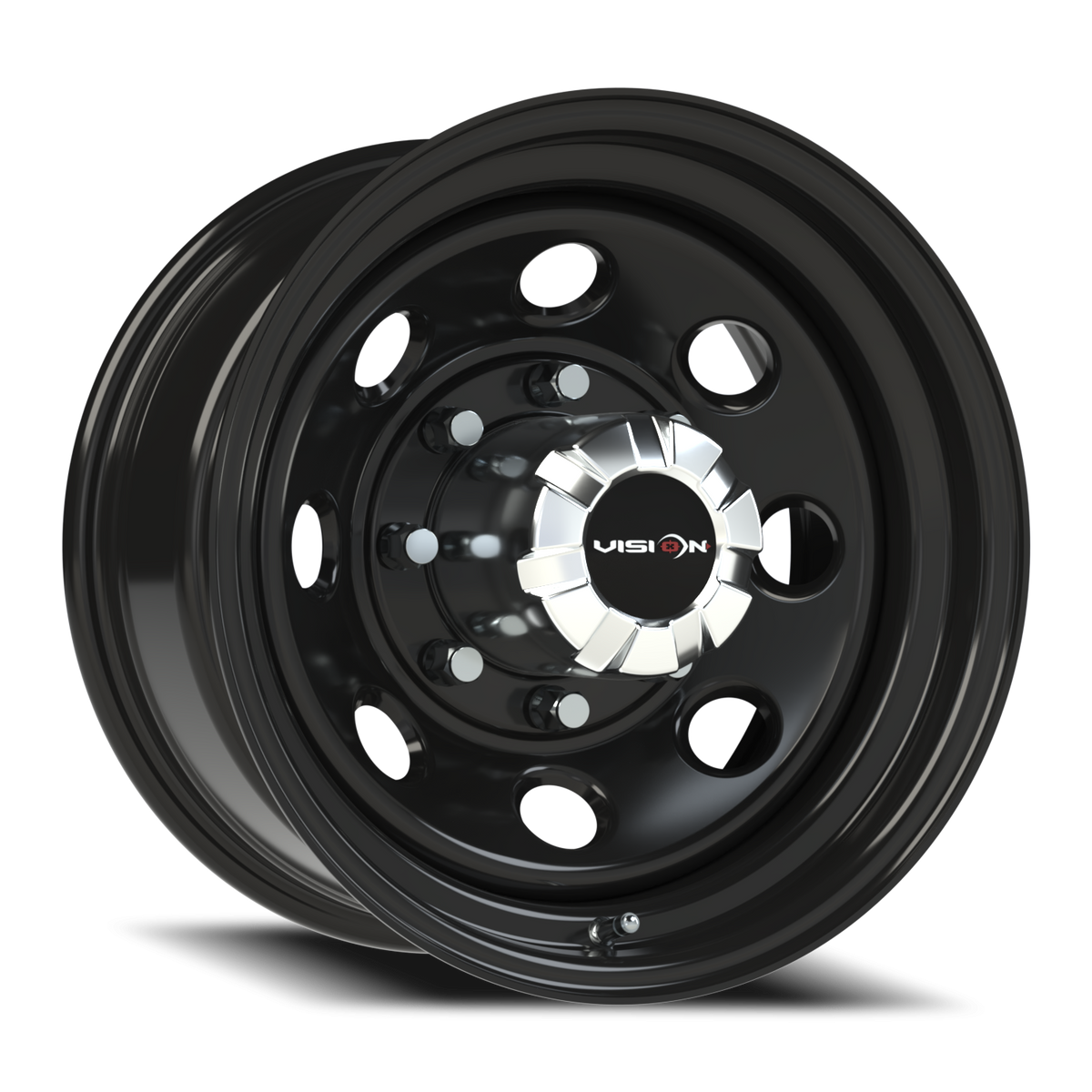 Vision Wheel 85H Gloss Black 16x8 -6 8x165.1mm 130.8mm - Wheelwiz