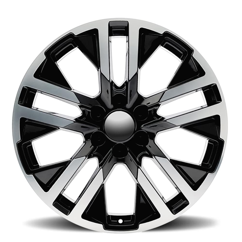Factory Reproductions FR 96 Gloss Black Machine Face 22x9 +28 6x139.7mm 78.1mm