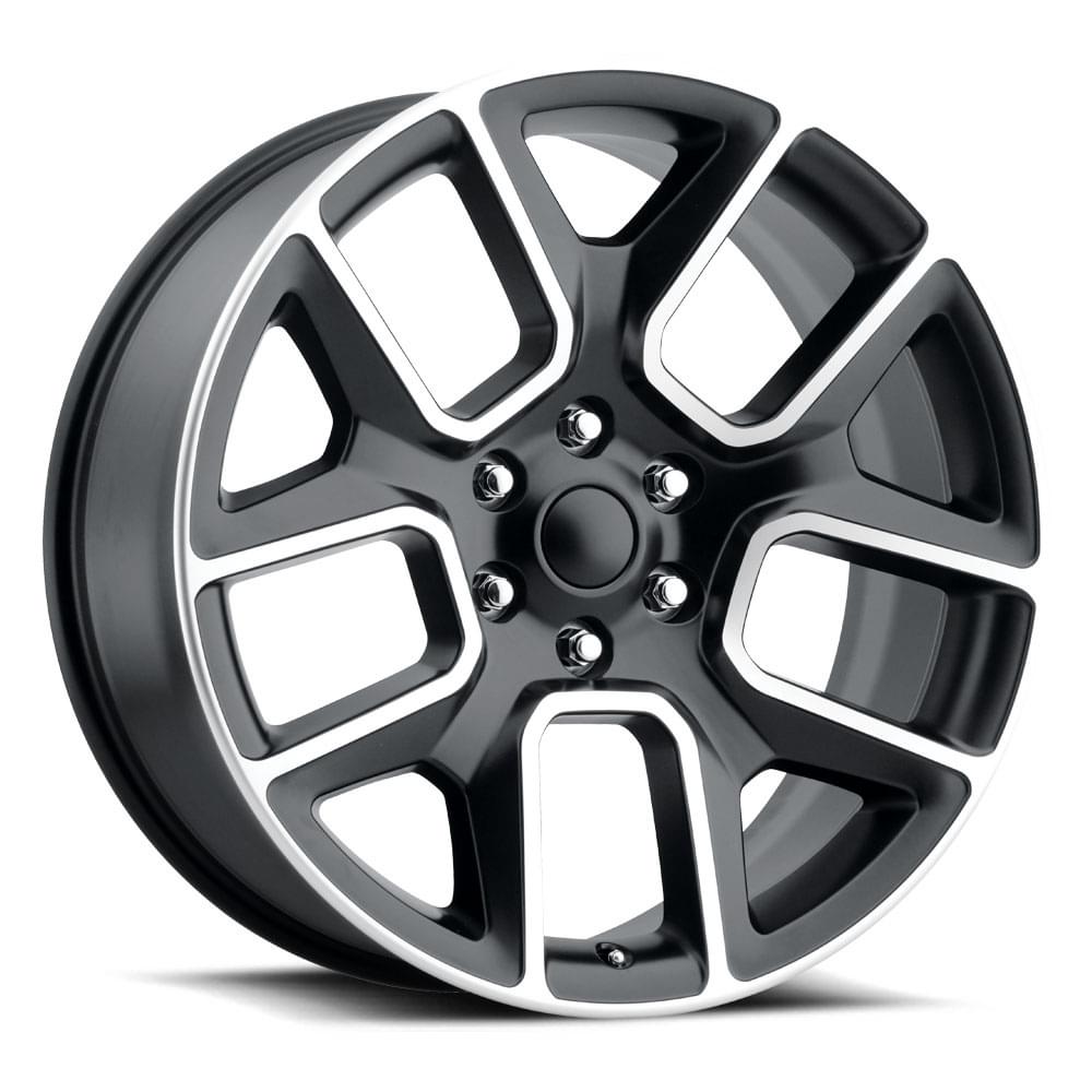 Factory Reproductions FR 76 Satin Black Machine Face 24x10 +15 5x139.7mm 77.8mm