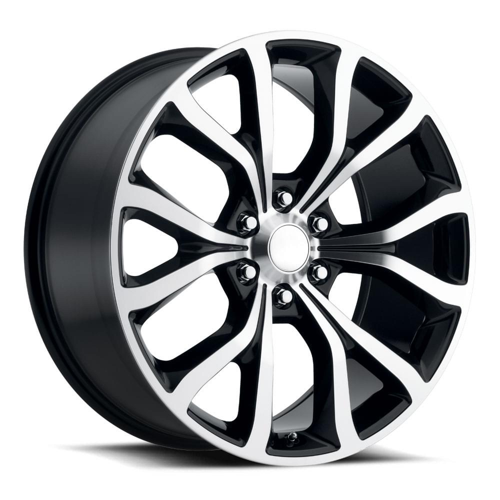 Factory Reproductions FR 52 Gloss Black Machine Face 22x9.5 +44 6x135mm 87.1mm