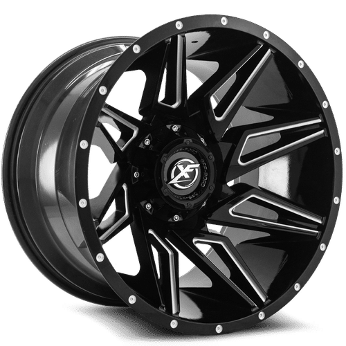 XF Off-Road XF-218 Gloss Black Milled 20x10 -24 5x127|5x139.7mm 0mm - WheelWiz