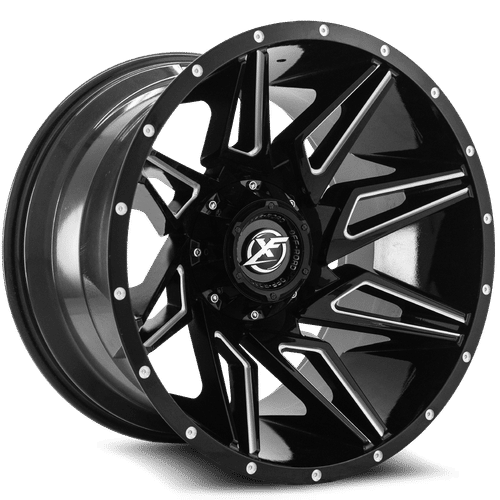 XF Off-Road XF-218 Gloss Black Milled 20x10 -12 5x127|5x139.7mm 78.1mm