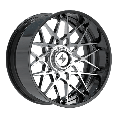 Sentali BFX5 Gloss Black Lip / Chrome Centre 24x14 -76 8x165.1|8x180mm 125.2mm