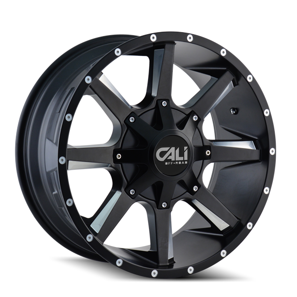 Cali Off-road BUSTED Satin black milled 20x9 +18 5x127|5x139.7mm 87mm - WheelWiz