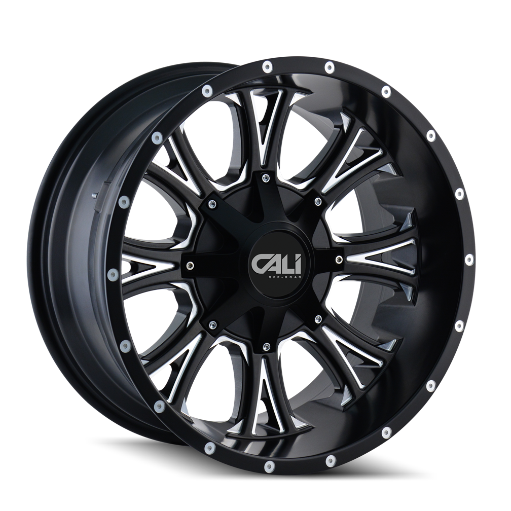 Cali Off-road AMERICANA Satin black milled 20x12 -44 6x135|6x139.7mm 106mm - WheelWiz