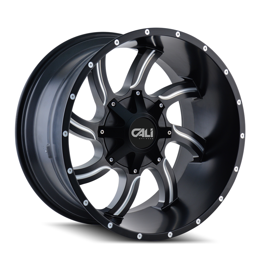 Cali Off-road TWISTED Satin black milled 22x12 -47 6x135|6x139.7mm 106mm - WheelWiz
