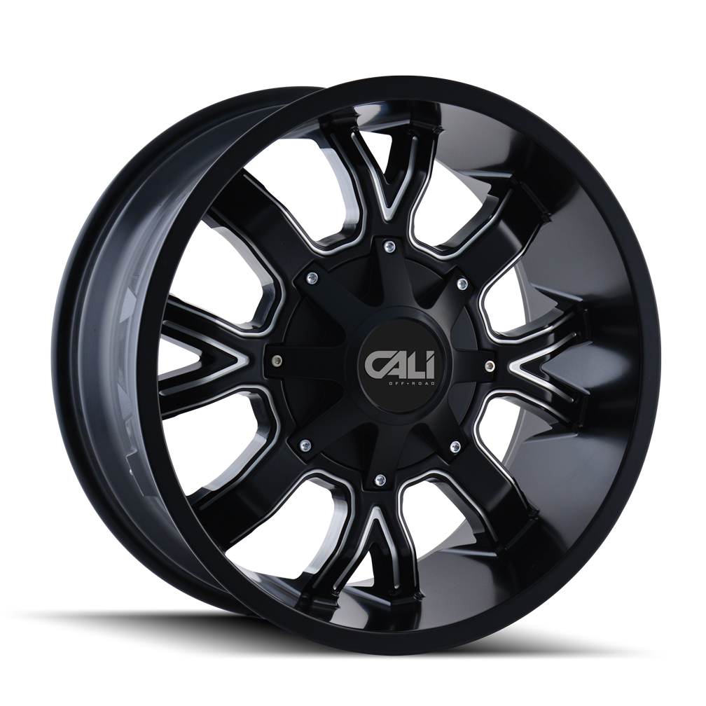 Cali Off-road DIRTY Satin black milled 20x10 -19 8x180mm 124.1mm - WheelWiz