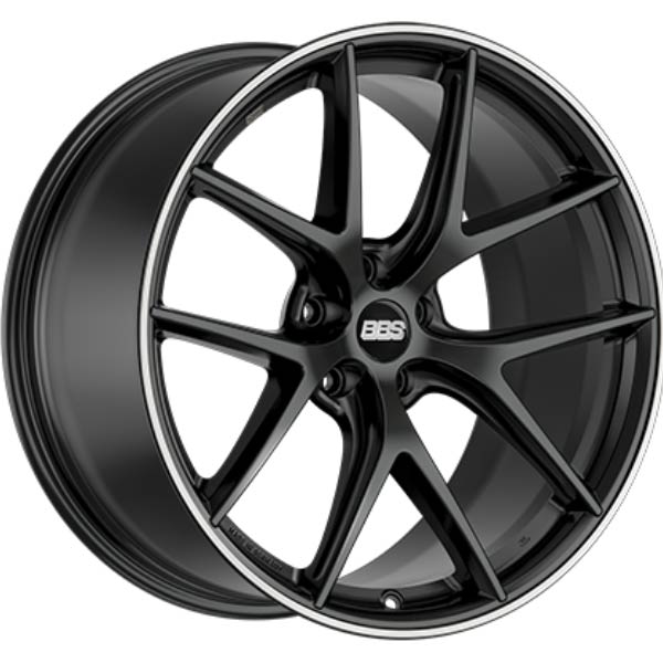 BBS CIR 20x9 +39 5x112 PFS BLACK w/STAINLESS LIP - WheelWiz