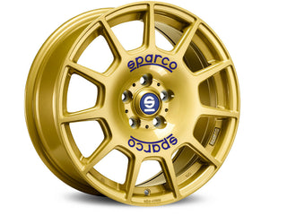 SPARCO TERRA 18x8 +45 5x114.3 73.1 RALLY GOLD/BLACK LETTERING