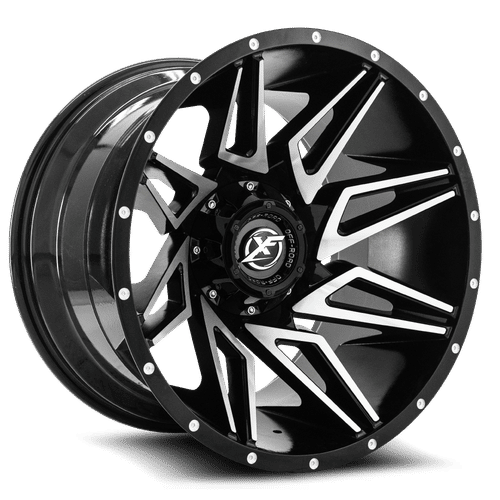 XF Off-Road XF-218 Gloss Black Machined 20x10 -12 8x165.1|8x180mm 125.2mm