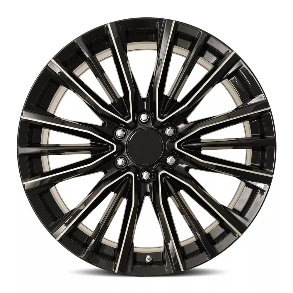Factory Reproductions FR 205 Gloss Black Balled Milled 22x9 +28 6x139.7mm 78.1mm