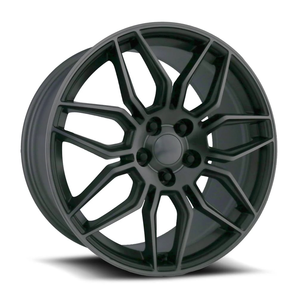 Factory Reproductions FR 401 Satin Titanium Grey Machine Face Wdark Clr 20x10 +79 5x120.65mm 70.3mm