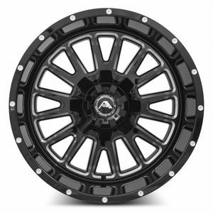 American Off-Road A105 Black Milled Spoke 20x12 -44 5x120|5x150|6x120|6x139.7mm 78.1mm - WheelWiz