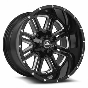 American Off-Road A106 Black Milled Spoke 20x12 -44 5x120|5x150|6x120|6x139.7mm 125.2mm - WheelWiz