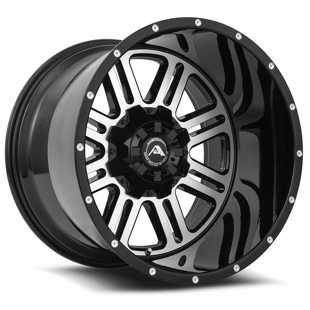 American Off-Road A106 Black Machine Face 20x14 -76 6x135|6x139.7mm 106.1mm