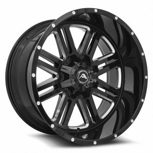 American Off-Road A106 Black Milled Spoke 22x12 -44 6x135|6x139.7mm 106.1mm