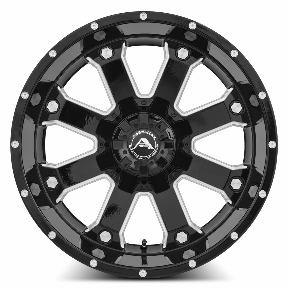 American Off-Road A108 Black Milled Spoke 20x10 -24 5x127mm 78.1mm