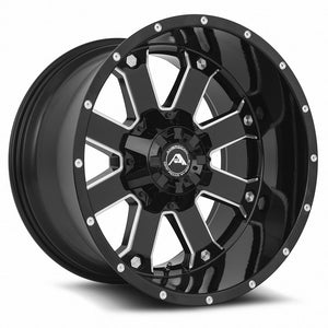 American Off-Road A108 Black Milled Spoke 20x12 -44 5x139.7mm 110.3mm