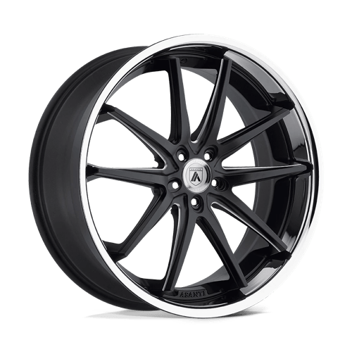 Asanti Black ABL-5 ALTAIR Matte Black Milled Ss Lip 22x10.5 +25 5x120mm 74.1mm - WheelWiz