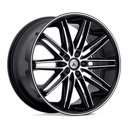 Asanti Black ABL-10 POLLUX Machined Face Black Lip 22x10 +38 5x112mm 74.1mm - WheelWiz