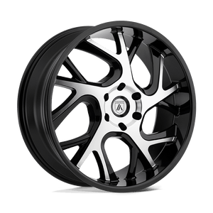 Asanti Black ABL-16 Gloss Black Machined 24x9 +30 6x139.7mm 100.3mm - WheelWiz