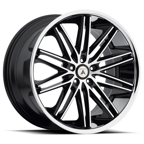 Asanti Black ABL-10 POLLUX Machined Face W/ Ss Lip 22x10 +20 5x120mm 74.1mm - Wheelwiz