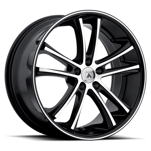 Asanti Black ABL-1 PEGASI Machined Face W/ Black Lip 20x8.5 +38 5x114.3mm 74.1mm - Wheelwiz