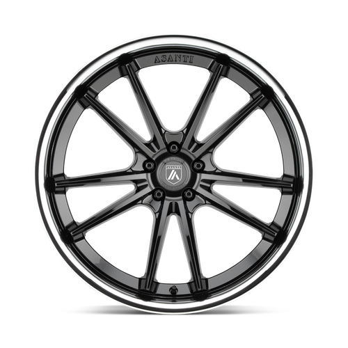Asanti Black ABL-23 SIGMA Gloss Black W/ Chrome Lip 22x9 +32 5x112mm 72.6mm - Wheelwiz