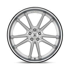 Asanti Black ABL-23 SIGMA Brushed Silver W/ Chrome Lip 22x10.5 +35 5x114.3mm 72.6mm - Wheelwiz