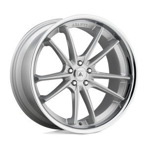 Asanti Black ABL-23 SIGMA Brushed Silver W/ Chrome Lip 22x9 +32 5x114.3mm 72.6mm - Wheelwiz