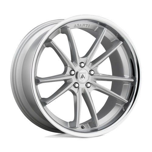 Asanti Black ABL-23 SIGMA Brushed Silver W/ Chrome Lip 20x9 +15 5x115mm 72.6mm - Wheelwiz