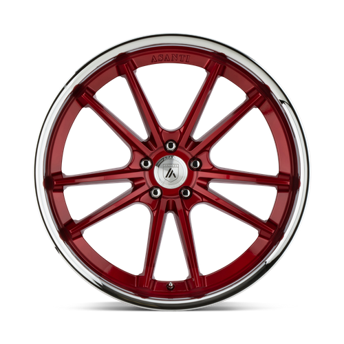Asanti Black ABL-23 SIGMA Candy Red W/ Chrome Lip 22x10.5 +35 5x112mm 72.6mm - Wheelwiz