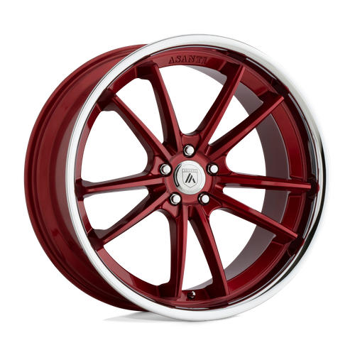 Asanti Black ABL-23 SIGMA Candy Red W/ Chrome Lip 20x9 +15 5x115mm 72.6mm - Wheelwiz