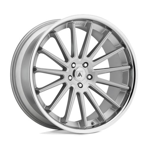 Asanti Black ABL-24 BETA Brushed Silver W/ Chrome Lip 20x10.5 +38 5x120mm 74.1mm - Wheelwiz