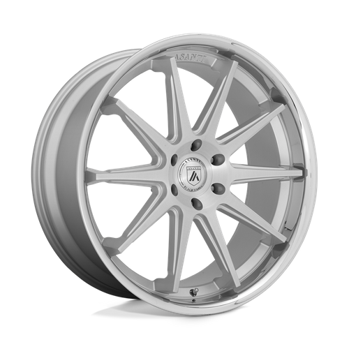 Asanti Black ABL-29 EMPEROR Brushed Silver W/ Chrome Lip 24x10 +15 6x139.7mm 106.1mm - Wheelwiz