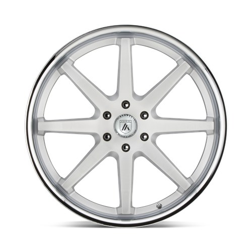 Asanti Black ABL-32 KAISER Brushed Silver W/ Chrome Lip 24x10 +30 6x139.7mm 100.3mm - Wheelwiz