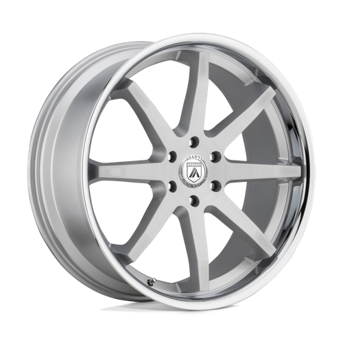 Asanti Black ABL-32 KAISER Brushed Silver W/ Chrome Lip 20x9 +30 5x127mm 71.5mm - Wheelwiz