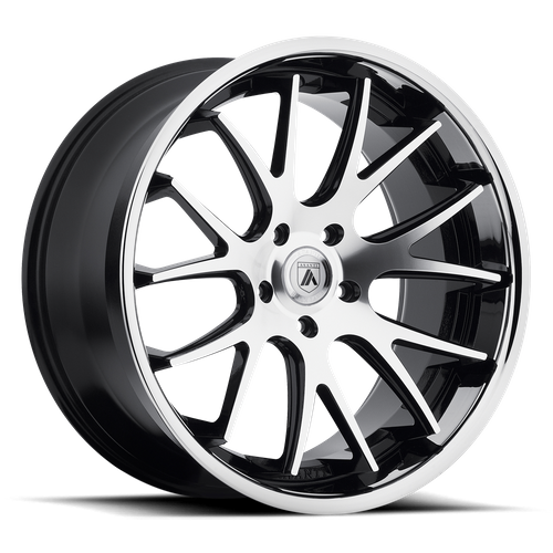 Asanti Black ABL-3 CASTOR Machined Face W/ Ss Lip 20x10 +40 5x130mm 84.1mm - Wheelwiz