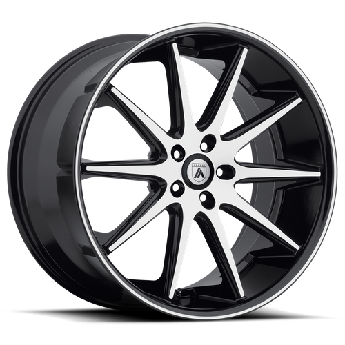 Asanti Black ABL-4 CAPELLA Machined Face W/ Black Lip 22x9 +35 5x127mm 74.1mm - Wheelwiz