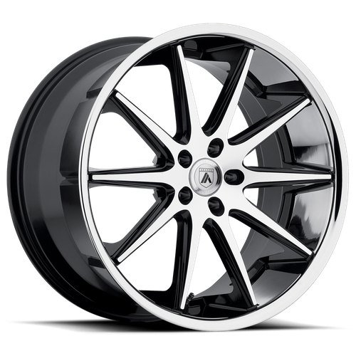 Asanti Black ABL-4 CAPELLA Machined Face W/ Ss Lip 20x10 +45 5x112mm 74.1mm - Wheelwiz