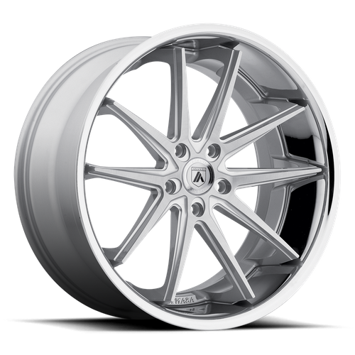Asanti Black ABL-5 ALTAIR Silver Machined W/ Ss Lip 20x10 +45 5x114.3mm 74.1mm - Wheelwiz