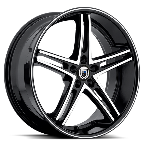 Asanti Black ABL-7 Machined Face W/ Black Lip 20x10 +45 5x114.3mm 74.1mm