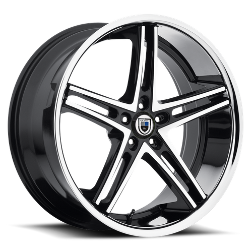 Asanti Black ABL-7 Machined Face W/ Ss Lip 22x9 +15 5x115mm 74.1mm - Wheelwiz
