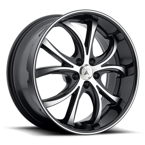 Asanti Black ABL-8 ELEKTRA Machined Face W/ Black Lip 20x8.5 +38 5x120mm 74.1mm - Wheelwiz