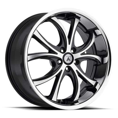 Asanti Black ABL-8 ELEKTRA Machined Face W/ Ss Lip 22x9 +38 5x112mm 74.1mm - Wheelwiz
