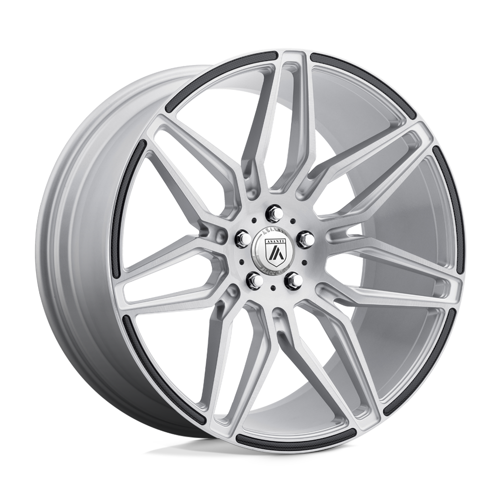 Asanti Black ABL-11 SIRIUS Brushed Silver Carbon Fiber Insert 22x10.5 +35 5x114.3mm 72.6mm - WheelWiz