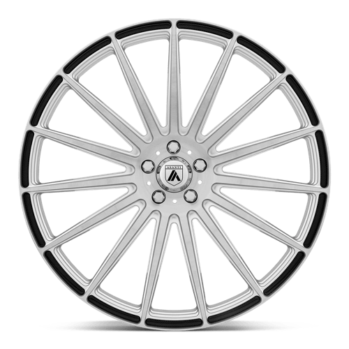 Asanti Black ABL-14 POLARIS Brushed Silver Carbon Fiber Insert 20x9 +35 5x114.3mm 72.6mm - WheelWiz