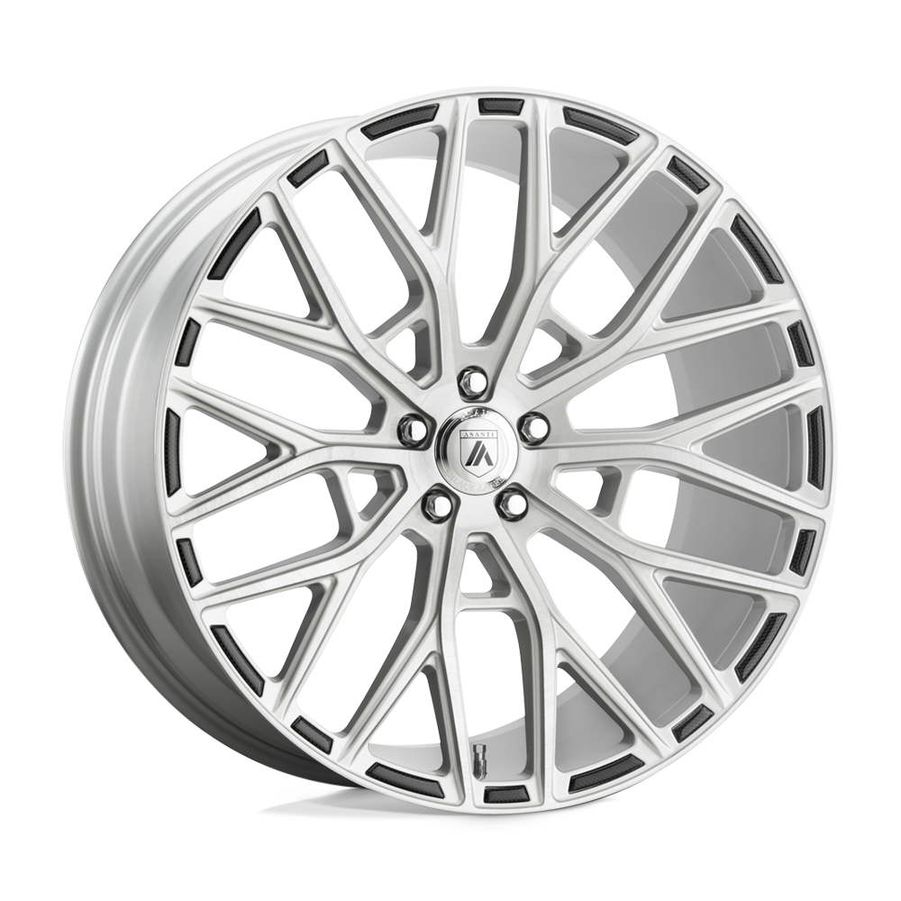 Asanti Black ABL-21 LEO Brushed Silver 20x8.5 +38 5x114.3mm 72.6mm - WheelWiz